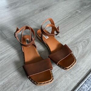Steve Madden brown leather gladiator ankle sandals size 9
